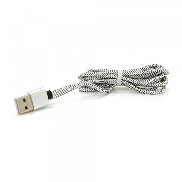 Магнітний кабель PiPo USB 2.0 /Lighting, 2m, 2А, тканинна оплетка, броньований, знімач, Silver, BOX