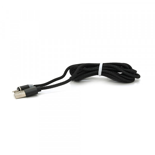 Магнітний кабель PiPo USB 2.0 /Lighting, 2m, 2А, тканинна оплетка, броньований, знімач, Black, BOX