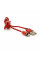 Магнітний кабель PiPo USB 2.0 / Micro, 1m, 2А, тканинна оплетка, броньований, знімач, Red, BOX