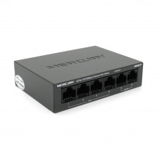 Комутатор POE Mercury MS06CP з 4 портами POE+ 2 порти UP-Link 100Мбіт, БП в комплекті, Q20