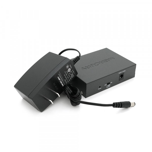 Комутатор POE Mercury MS06CP з 4 портами POE+ 2 порти UP-Link 100Мбіт, БП в комплекті, Q20