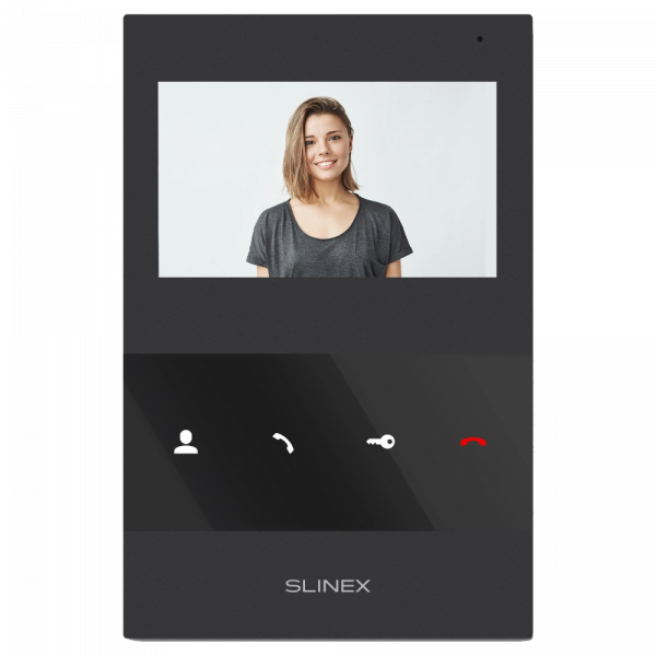 Аналоговий відеодомофон Slinex SQ-04M (black), 4,3” кольоровий екран TFT, слот microSD, 119×175×21 мм