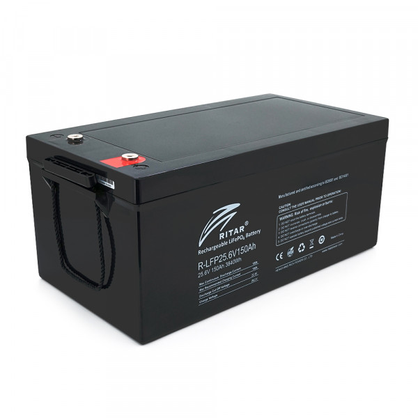 Акумуляторна батарея Ritar LiFePO4 25,6V 150Ah BMS100A@8S (522 х 240 х 219) Q1
