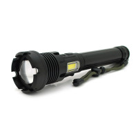 Ліхтар ручний Voltronic XHP90, 1LED XHP90, 45W, бічний світлодіод, 7 режими, ZOOM, 2х18650/6200mah, Black, IP40, кабель USB-Type-С, 260х60х35мм, BOX