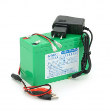 Акумуляторна батарея літієва QiSuo 12V 12A з елементами Li-ion 18650 (150X64,5X97,7) + зарядний пристрій 12,6V / 1A + крокодили