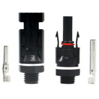 Коннектор для щитка MC4 PV-LTM4 1000V, <30A, луджений-мідний під затискач, U-подібний, під перетин 2,5-6 мм², PANEL TYPE. IP68, -40℃--+85℃, Q400 Black