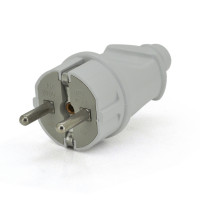 Вилка з заземленням, 16A 250V, A101, White, Q20