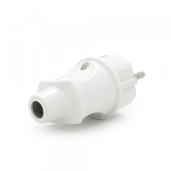 Вилка з заземленням, 16A 250V, A101, White, Q20