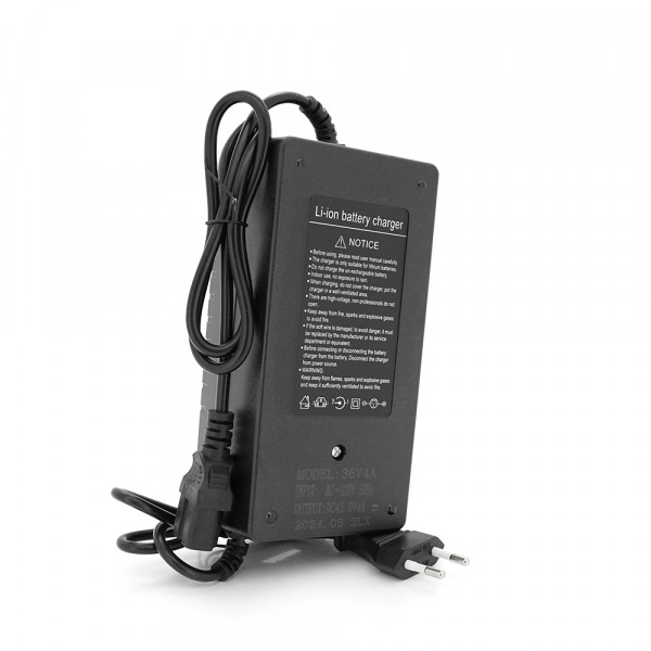 Зарядний пристрій для акумуляторів Li-ion 36V(42V),10S,4A, штекер Triangle plug (T-tipe/IEC/C13 N+L-, з індикацією