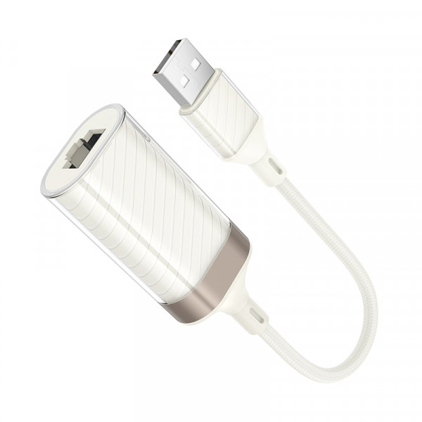 Контролер HOCO UA41 USB 2.0 to Ethernet - Мережевий адаптер 10/100Mbps, White, BOX