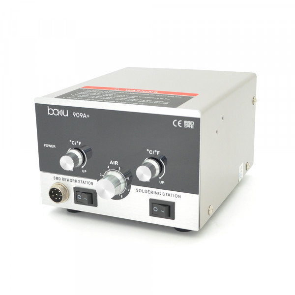 Паяльна станція BAKU BK-909 A+ цифрова індикація, 800W, паяльник/паяльний фен з блоком регулювання, 175*145*110мм, 3,5 кг