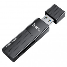 Кардрідер універсальний HOCO HB20 USB 3.0, формат MicroSD, пластик, Black