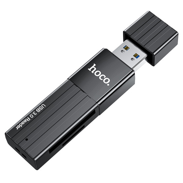 Кардрідер універсальний HOCO HB20 USB 3.0, формат MicroSD, пластик, Black