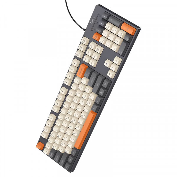 Клавіатура провідна HOCO GM61, USB, 104 клавіші, (Eng/Pyc), Gray, Box
