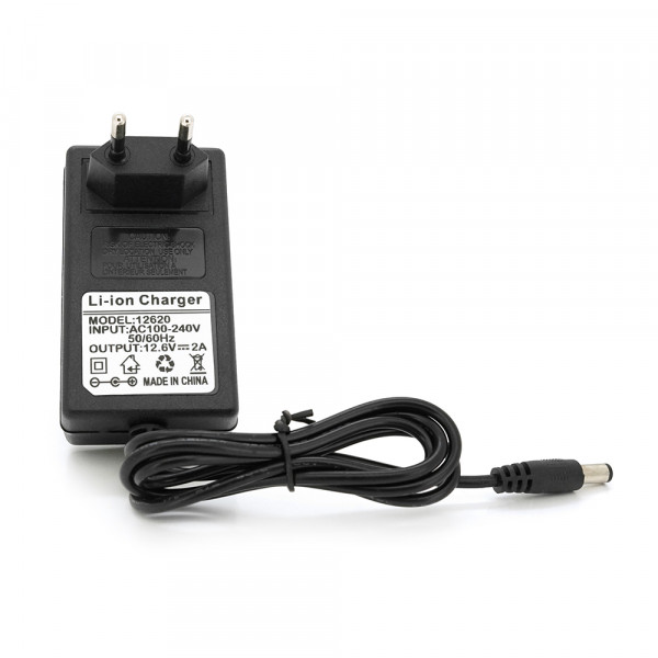 Зарядний пристрій для акумуляторів Li-ion 12V(12,6V),3S,2A, штекер 5,5х2,5мм, LED-індикація