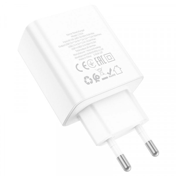 СЗУ 110-240V HOCO C102A 4xUSB, QC3.0, White, Blister