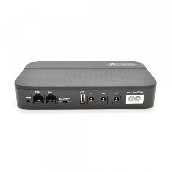 ДБЖ UPS-18W DC1018P для роутерів/комутаторів/PON/POE-430, 5//9/12V, 1A, 12000MAh(4*3000MAh), Black, BOX