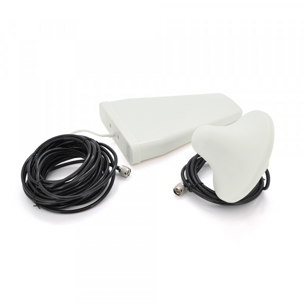 Комплект підсилювач GSM305-3G-4G 900/1800/2100МГц. Підсилювач тридіапазонний, антена прийому 10м кабелю, антена ретрансляції 3 метри. White