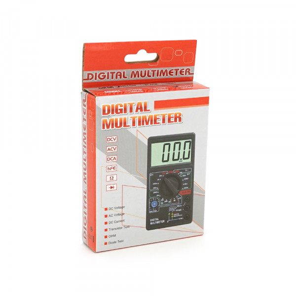 Мультиметр HAOYUE DT-860С Вимірювання: V(AC/DC), A(DC), Ω, С°. Функції: продзвонювання, тест діодів. Щупи+термопара, Box