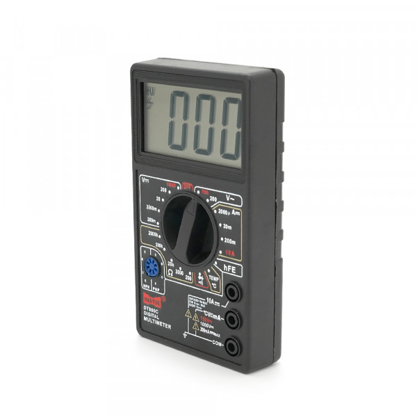 Мультиметр HAOYUE DT-860С Вимірювання: V(AC/DC), A(DC), Ω, С°. Функції: продзвонювання, тест діодів. Щупи+термопара, Box
