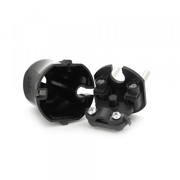 Вилка VIKO без заземлення (mimoza) 7.5А 260V, Black. ПВХ