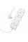 Мережевий фільтр HOCO AC13A на 5 розеток + 3 USB + USB-C, 17W, 220В, кабель 1,5м, White, Box