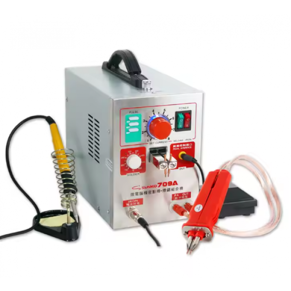 Апарат точкового зварювання конденсаторний SUNKKO 709A, Ni-Cd, Ni-MH, Li-Ion, 220V, 7kg, 140x245x200mm, 1.5kW
