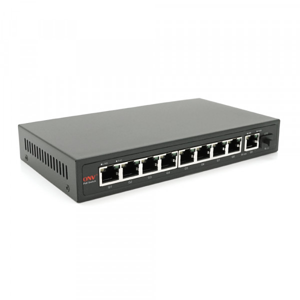 8мі портовий PoE Full Gigabit комутатор ONV-POE33108PFG, 8xPoe1000Мбіт + 1х1000 Мбіт + 1xSFP 1000Мбіт, до 250м, IEEE802.3af/at, потужність 110Вт