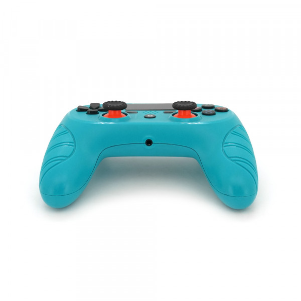 Геймпад Brazzers S8-P бездротовий для PS4 Wireless DOUBLE-motor vibration 4, роз'єм для навушників, LED light bar, Cyan, 3.7V, 600mAh, Blister-box