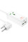 Мережевий фільтр HOCO AC9A на 1 розетку + 2 USB+USB-C, 30W, 220В, кабель 1,5м, White, Box