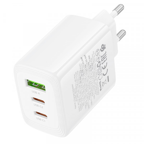 СЗУ BOROFONE BN32, 2xUSB-C+1xUSB-A, PD65W+QC3.0, White, Box
