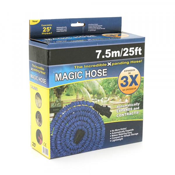 Шланг Садовий KY-75G, 2,5-7.5м/25ft, + розпилювач, насадка на кран, Green, Box