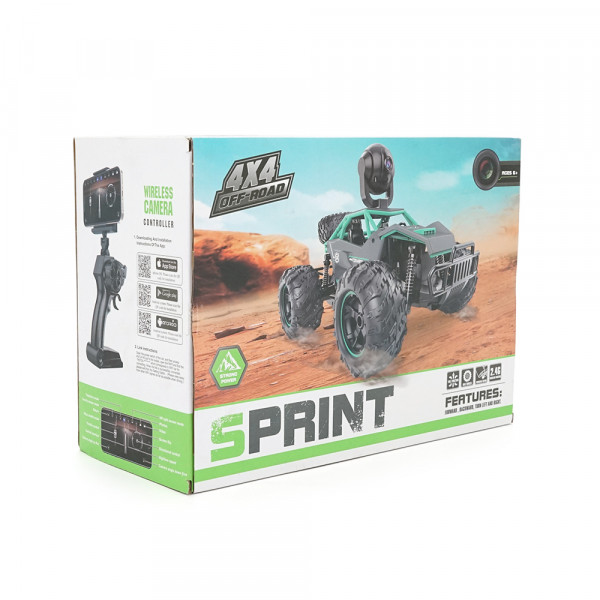 Дитяча машинка YT41594 на радіокеруванні+камера 720P, Black/Green, Box