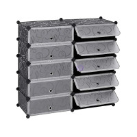 Шафа для взуття пластикова MPA2-5, 39х37х76см, Black, Box