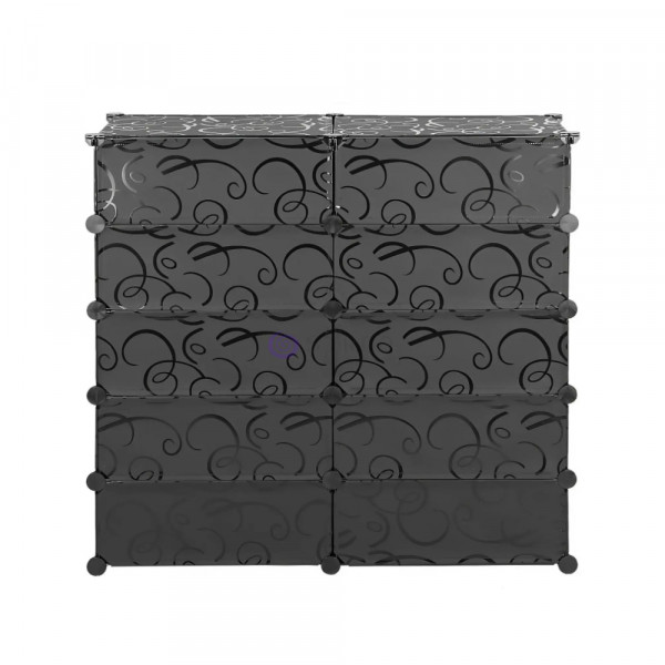 Шафа для взуття пластикова MPA2-5, 39х37х76см, Black, Box