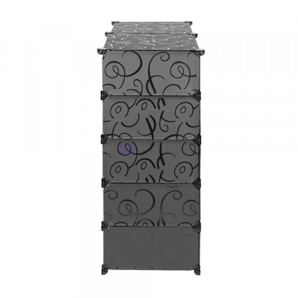 Шафа для взуття пластикова MPA2-5, 39х37х76см, Black, Box