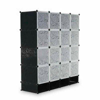 Шафа для речей та взуття пластикова MP416-102A, 146х37х164см, Black, Box