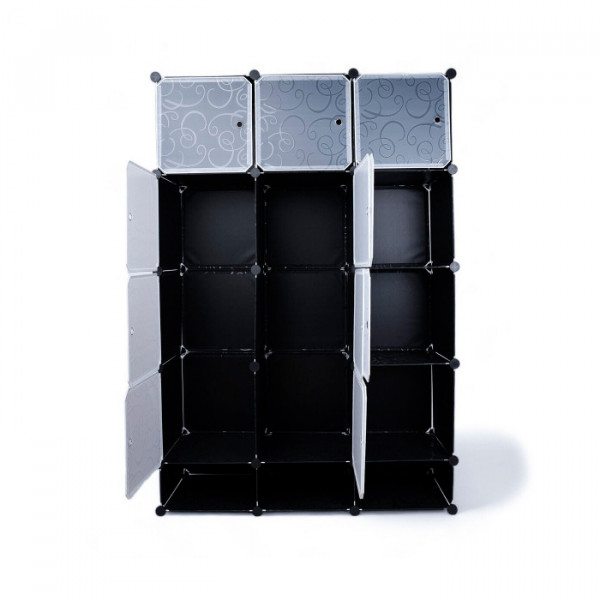 Шафа для речей та взуття пластикова MP312-62A, 110х37х165см, Black, Box