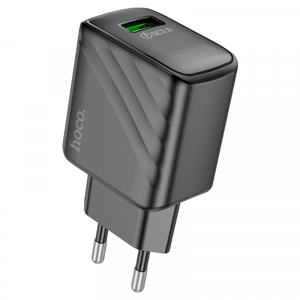 СЗУ HOCO CS21A, 18W, 1xUSB, QC3.0, Black, Box