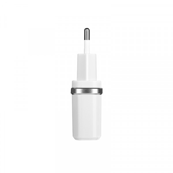 Набір СЗУ HOCO C12 Smart + кабель Micro, 2xUSB, 2.4A, кабель 1м, White, Blister