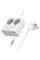 Мережевий фільтр HOCO AC28A на 2 розетки + 1 USB + 3 USB-C, 45W, 220В, кабель 2м, White, Box