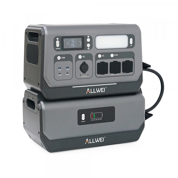 Портативная зарядная станция ALLWEI SGR-PPS2400-2PRO+BAT, 2400W/4096Wh LiFePO₄, MPPT 500W max ХТ60/12 – 60 В/10 А, 2xDC5521-12V-12A, CarPort-12V-12A, 3xAC230V, 2xUSB-A-18W, 2xUSB-C-100W, Wi-Fi, charge 1.5 h,  480x260x535 мм, 42.5кг