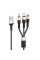 Кабель HOCO X26 USB-1 3 in 1 Micro/Iphone/Type-C, 2A, довжина 1м, Black/Gold, Box