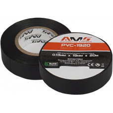 Ізолент AMS PVC-1920 глянцева 0.13x19мм; 20м чорна ПВХ (0+80 ℃) ціна за 1 шт