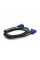 Кабель Merlion VGA 3 + 2 3m, male to male (тато-тато), 2 фериту, чорно-синій, пакет Q150
