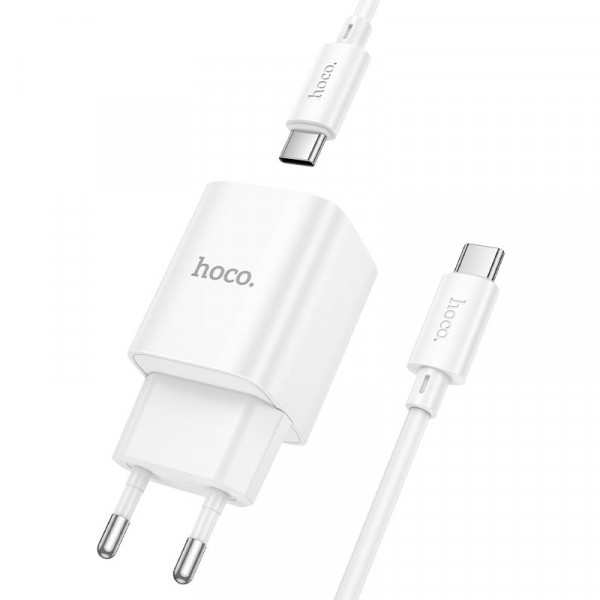 Набір СЗУ HOCO C149A СЗУ+ кабель Type-C/Type-C, 1xUSB-C+1xUSB, PD30W+QC3.0, кабель 1м, White, Box
