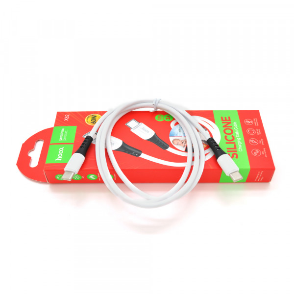 Кабель Hoco X82 silicone, C-Type C, 3A, White, довжина 1м, BOX