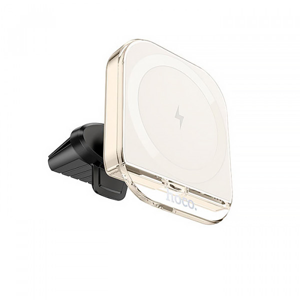 Автоутримувач HOCO HW17+ Wireless Charging 15W, кріплення на торпеду, затискач 50-90мм, Black, Box