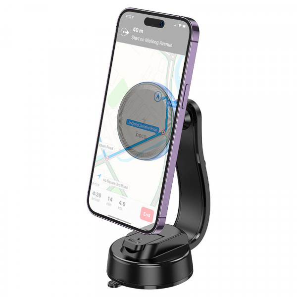 Автоутримувач HOCO HW25+ Wireless Charging 15W, кріплення на торпеду, затискач 50-90мм, Black, Box