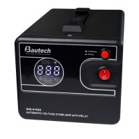Стабілізатор напруги релейний Bautech AVS-R500VA/300W однофазний, підлогового монтажу, LED дисплей, діапазон 150-270V, AC230±8%, 140x118x220мм